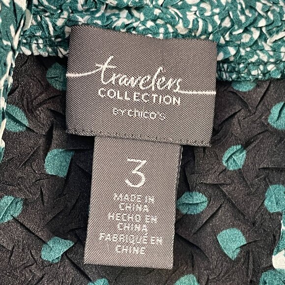 Chicos Travelers Womens XL Open Front Cardigan Jacket Crinkled Polka Dot Print - Picture 4 of 13